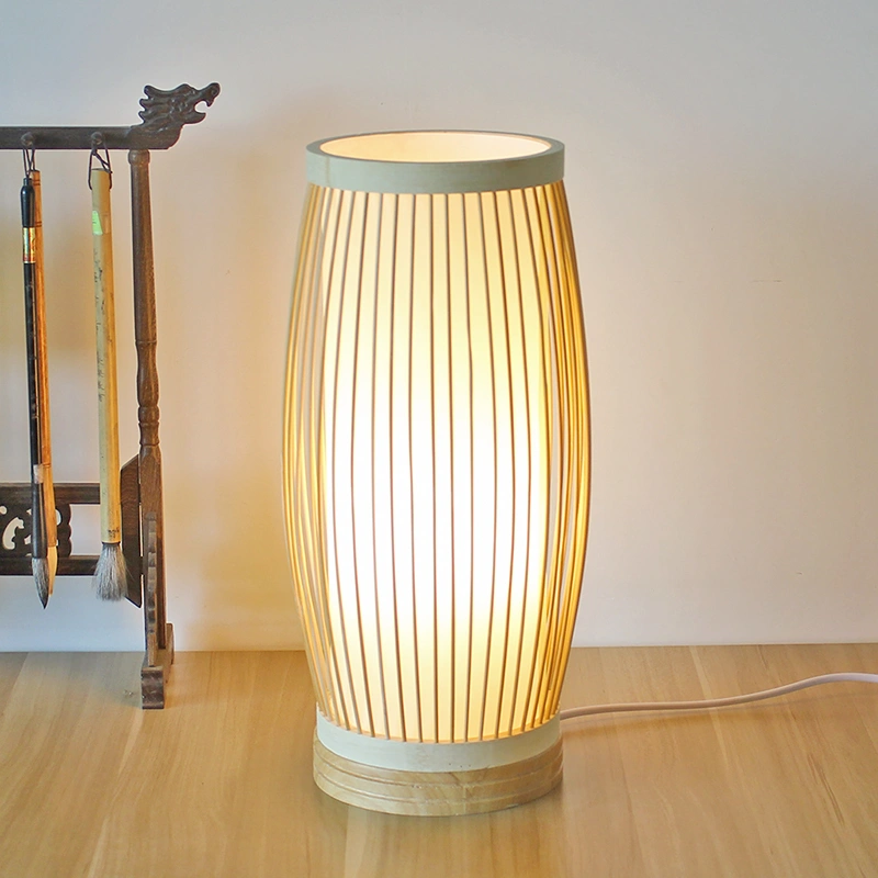 Bamboo bedside table lamp