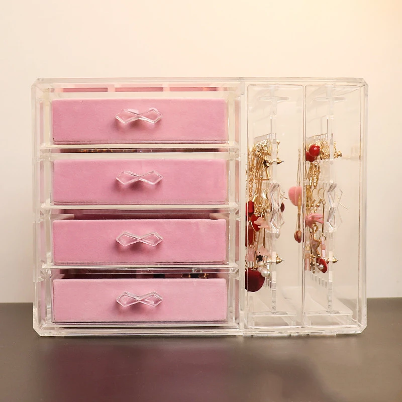 Transparent necklace earrings display stand