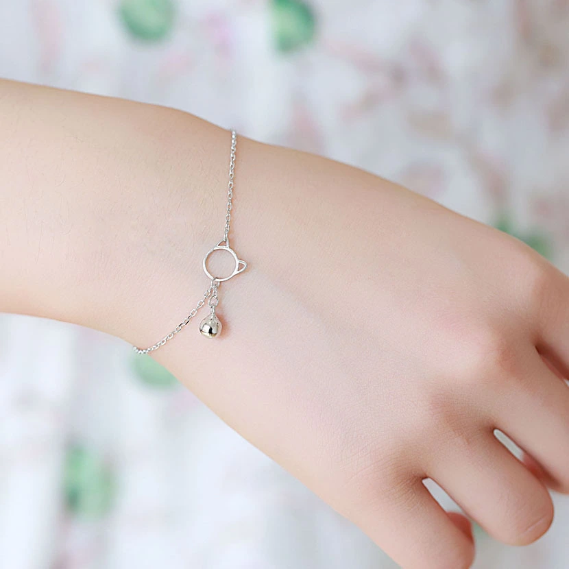 Personalized cat bell bracelet