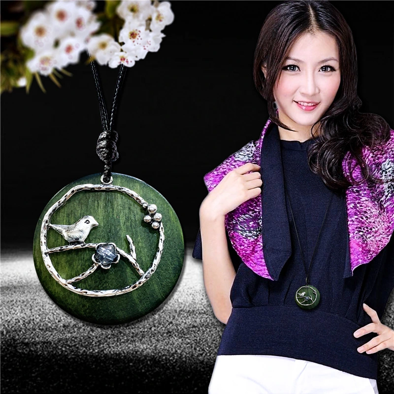 Long sweater chain log bird pendant accessories