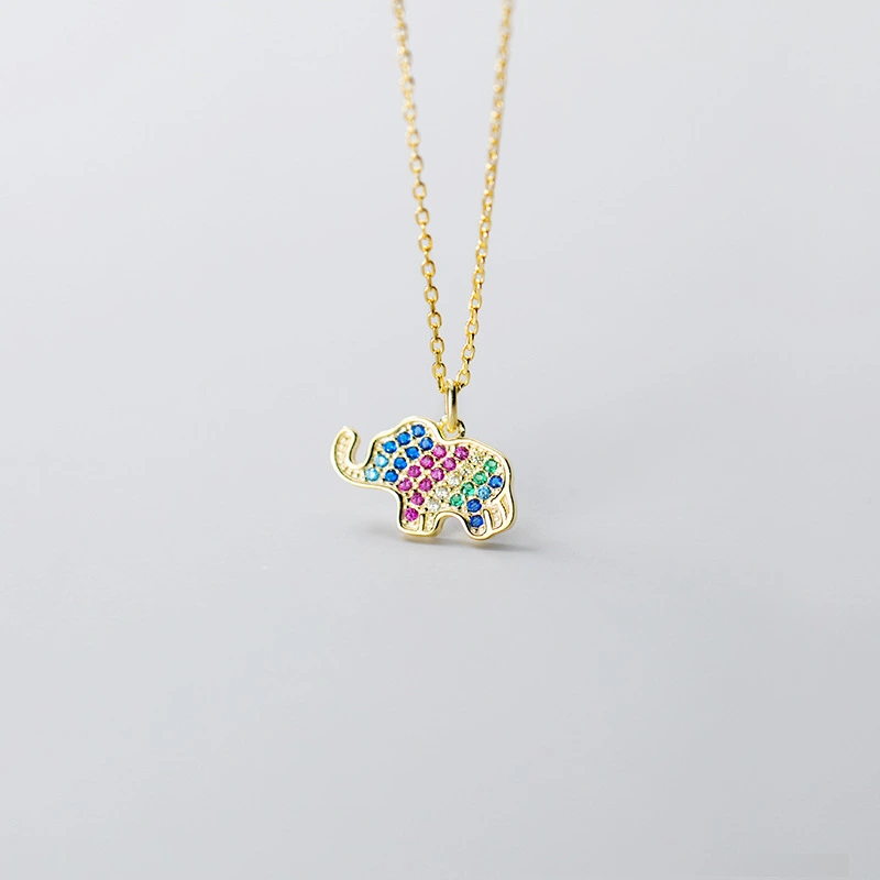 Rhinestone Elephant Necklace