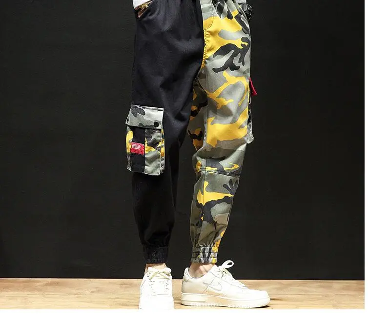 Camouflage long pants men's large size overalls fashion beam feet loose casual pocket personality