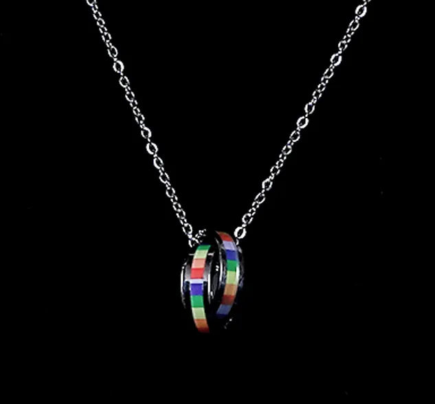 Rainbow Pride LGBT Couple Necklace