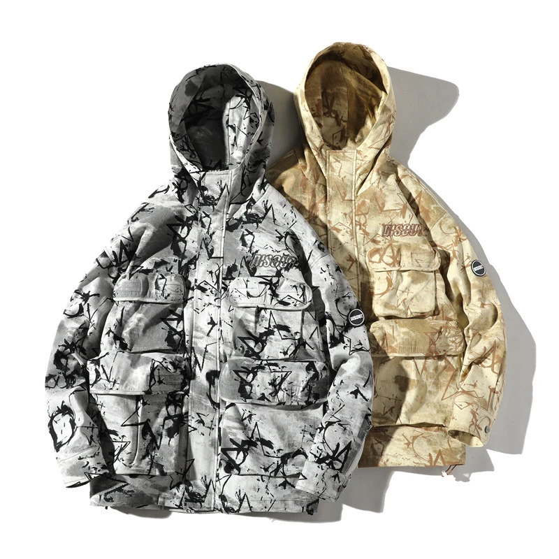 Camouflage hooded overalls jacket