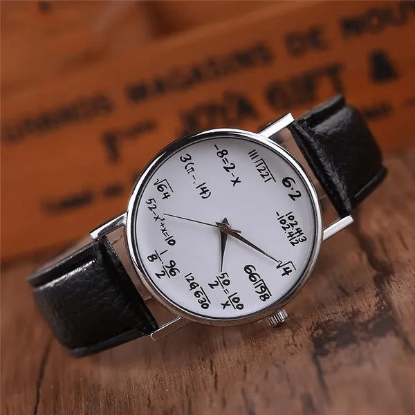 Fashion student addition and subtraction symbol quartz watch