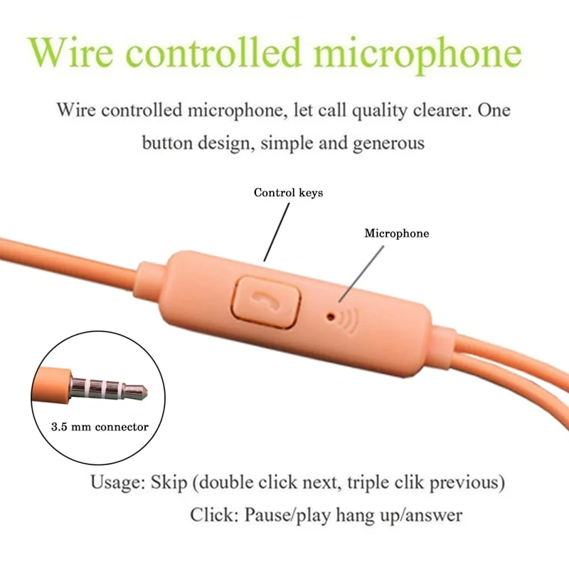 Cute Cartoon Earphone In Ear Headphones With Mic 3.5mm Wired Gaming Headset Cosplay Elf Ears Earphones Best Gift For Girls Kids