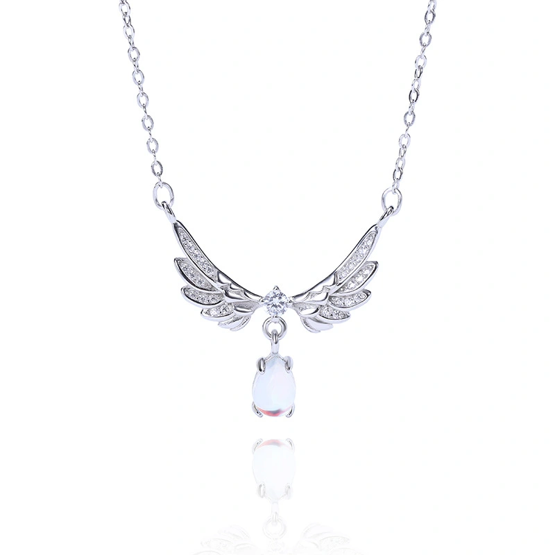 Angel wings Moonstone necklace