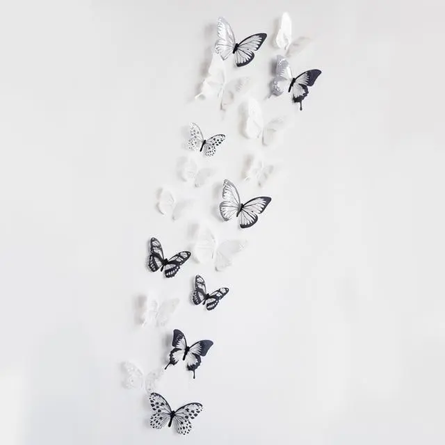 18pcs/lot 3D Crystal Butterfly Wall Sticker