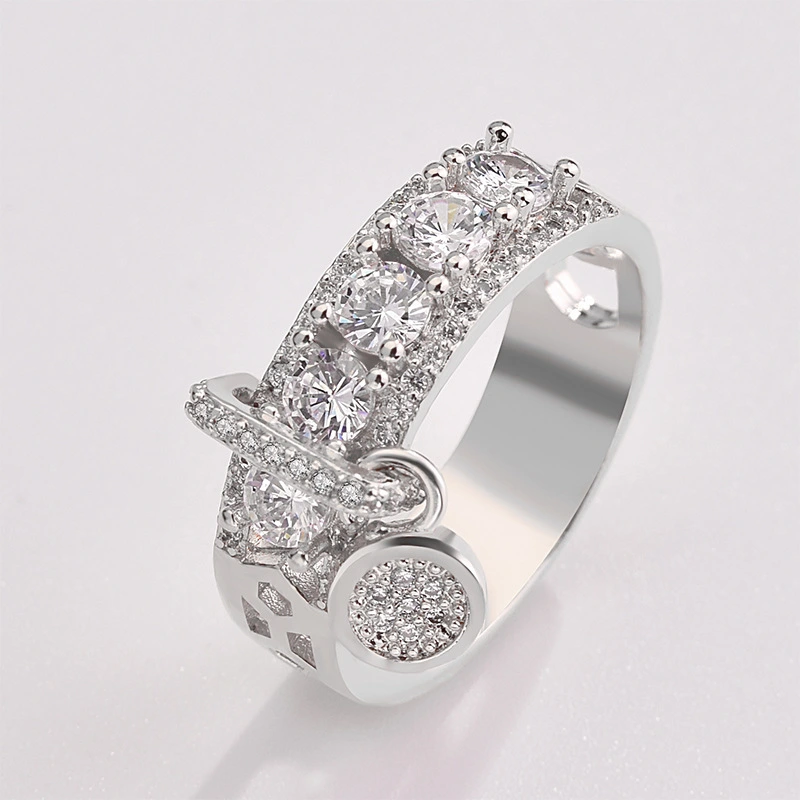 European and American fashion creative zircon ring women