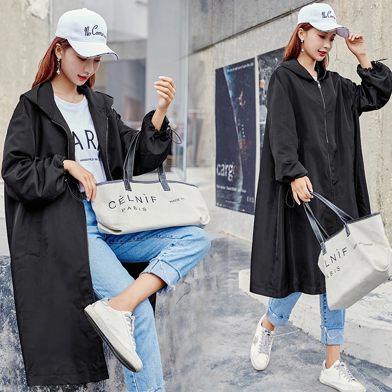 V-Leading Fashion Splicing Temperament Fashion Leisure Mid-long cardigan Autumn 2021