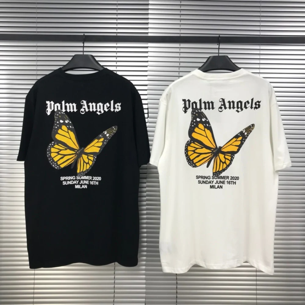 Butterfly print short sleeve T-shirt