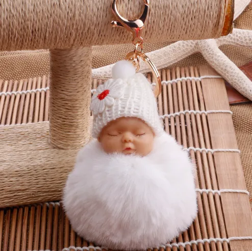 Doll hair ball keychain bag car cartoon plush doll pendant