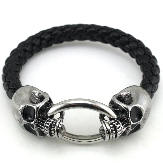 PU leather woven men's bracelet