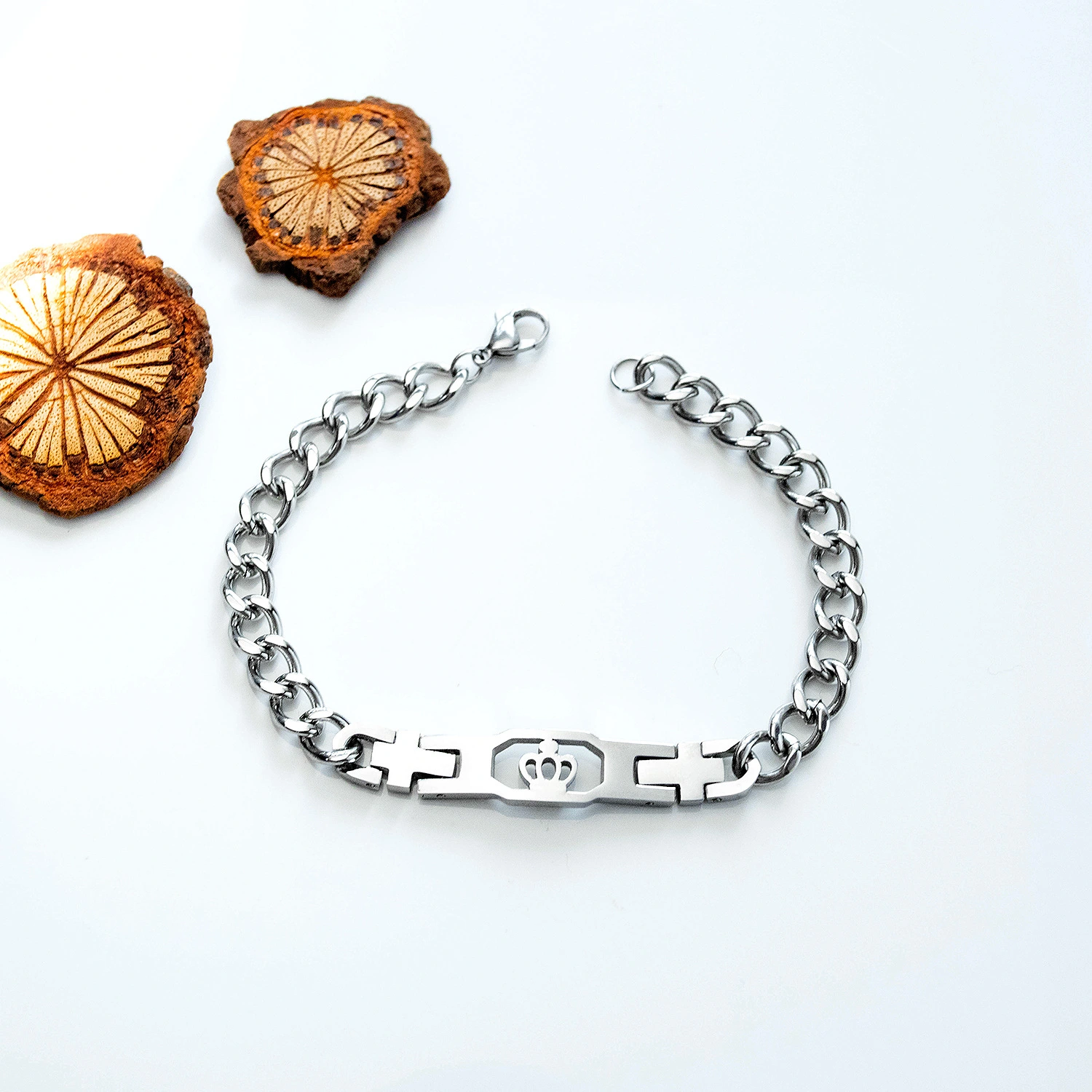 Personality Crown King and Queen Titanium Steel Bracelet