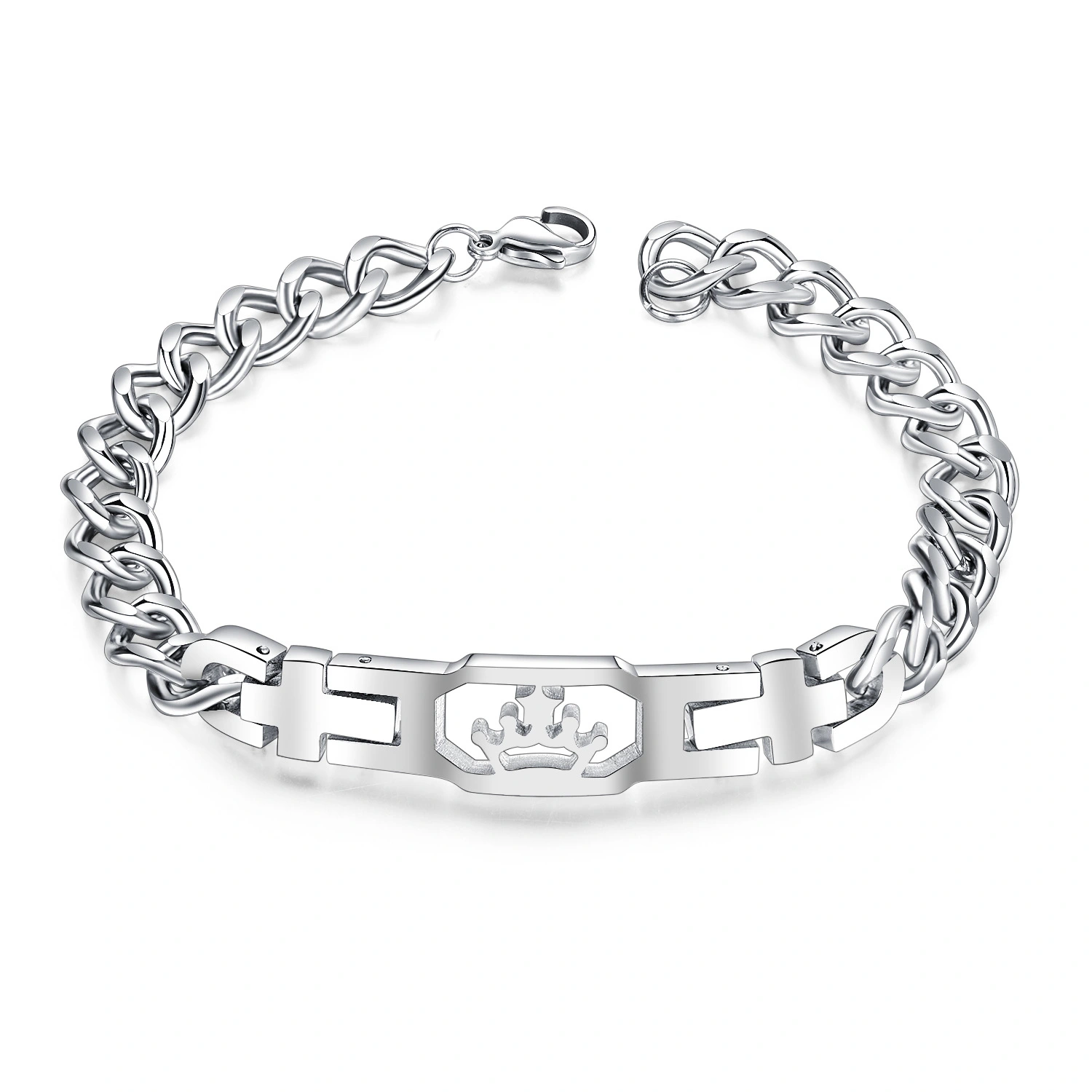 Personality Crown King and Queen Titanium Steel Bracelet
