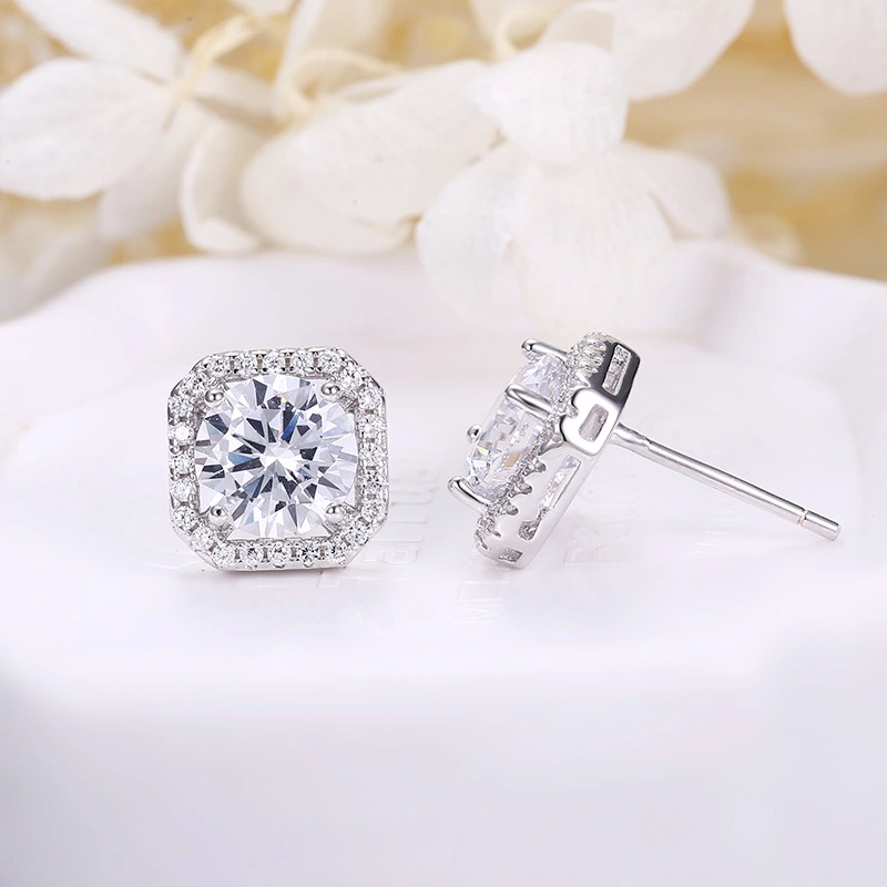 3A Zircon S925 Sterling Silver Stud Earrings