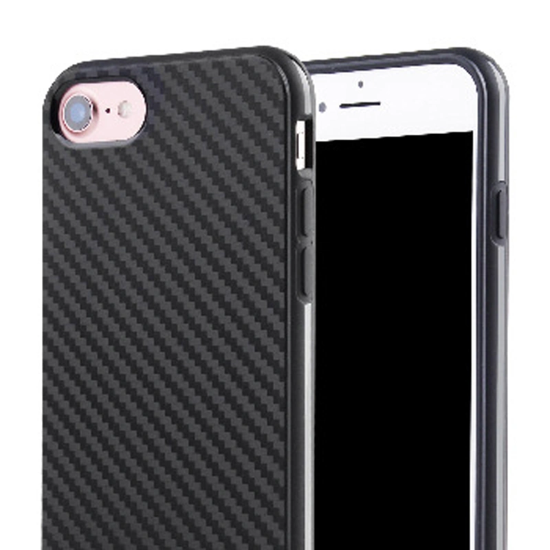 Black carbon fiber phone case