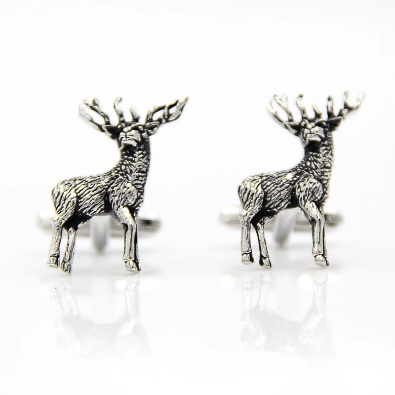 Christmas Deer Shape Men's French Cufflinks