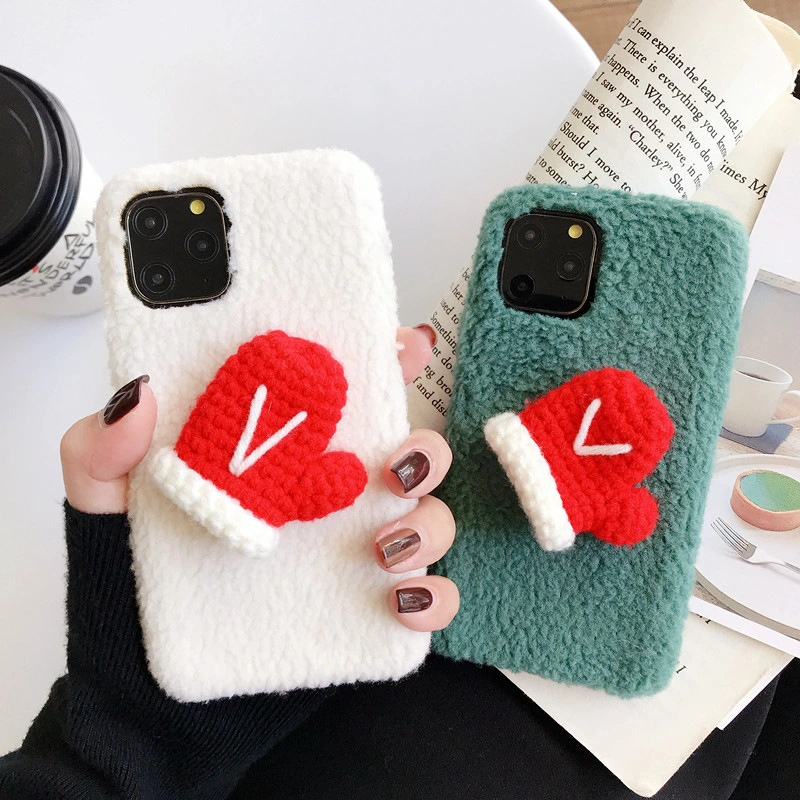 Compatible with Apple , Cute woolen glove phone case