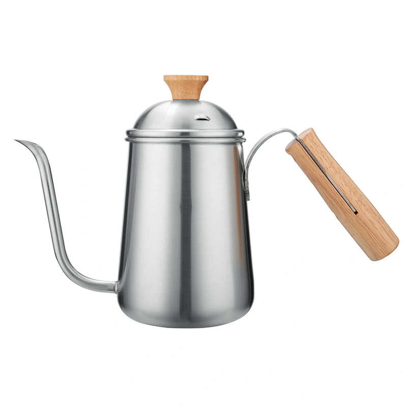 Household coffee pot with wooden handle