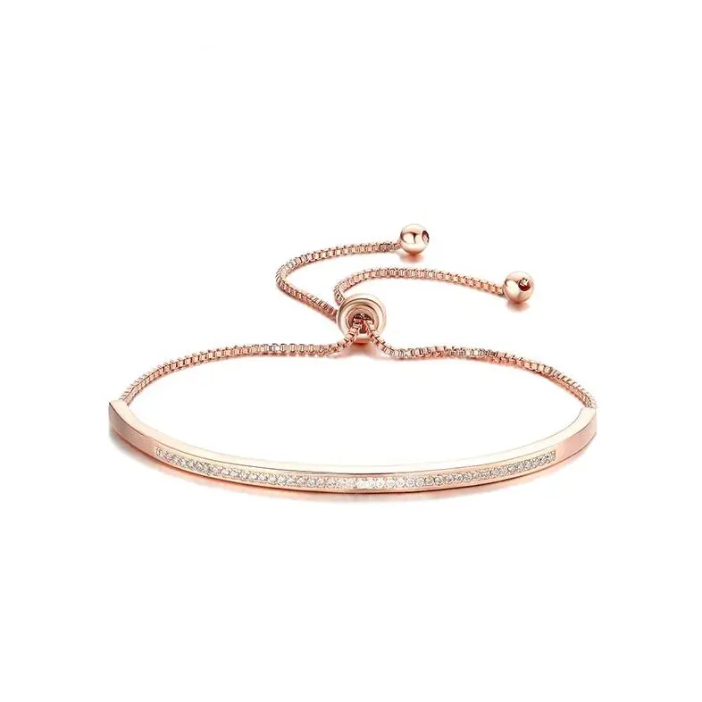 Top quality bracelet & charm bracelet for women get bar cursor brilliant cz gold jewelry pulseira hand pink