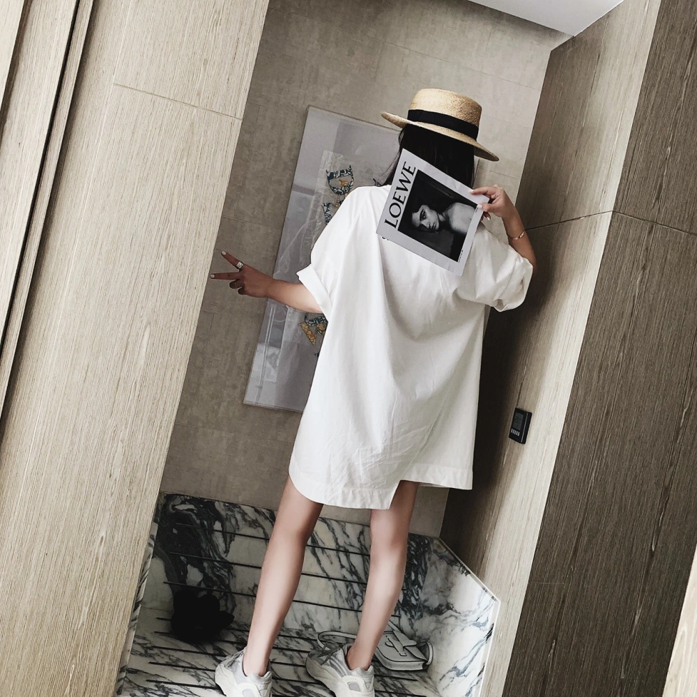 Irregular stitching T-shirt female