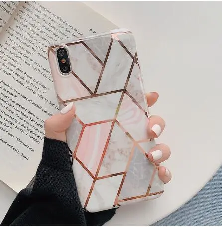 Compatible with Apple , Marbled silicone phone case