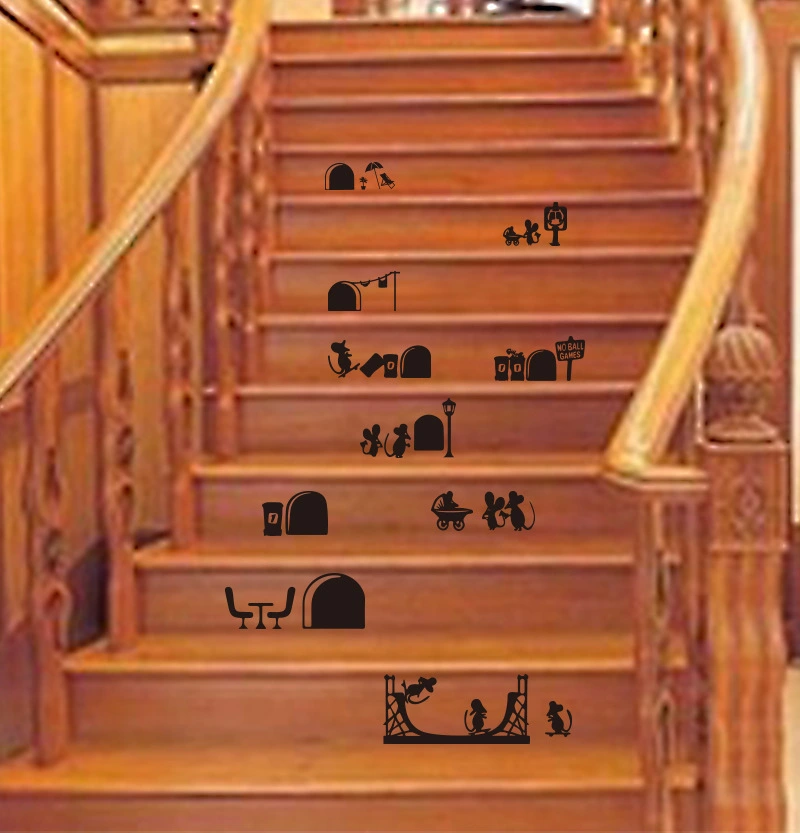 Mouse family wall sticker living room bedroom staircase decoration sticker