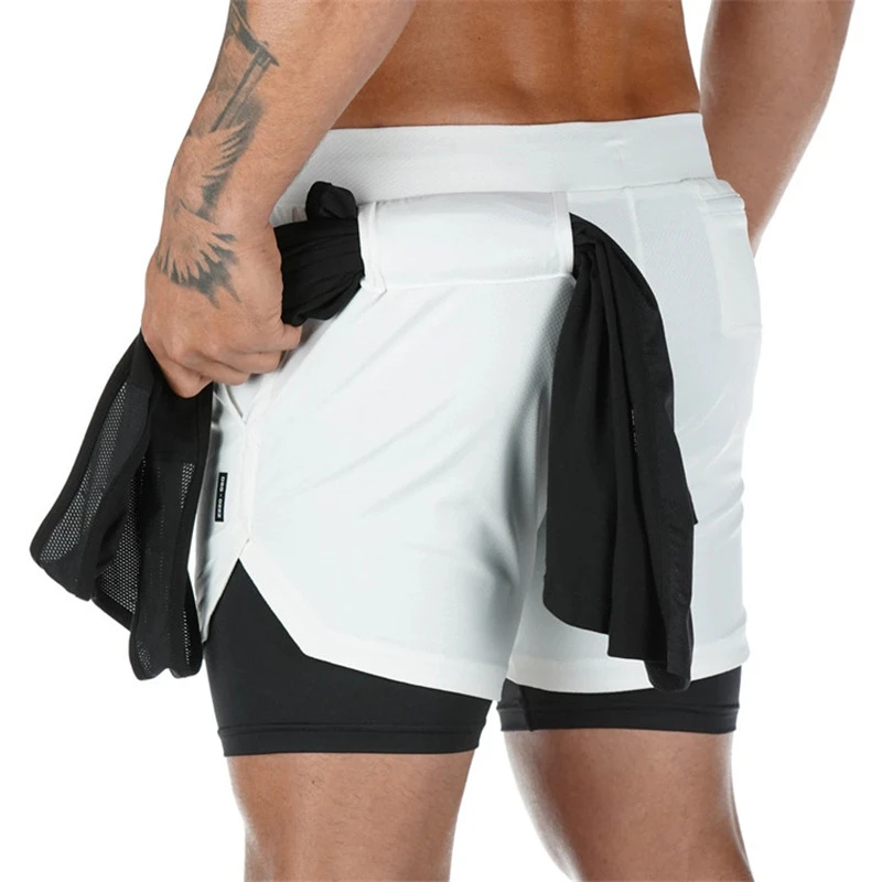 Summer Running Shorts Men 2 in 1 Sports  Shorts