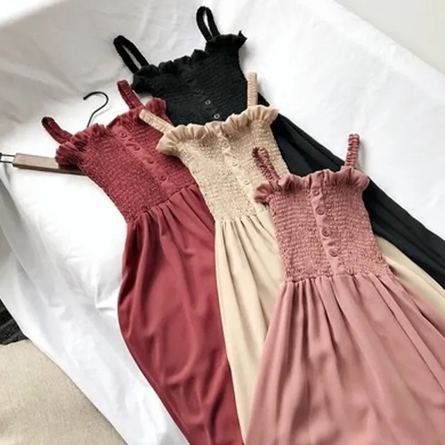 Long dress with suspenders