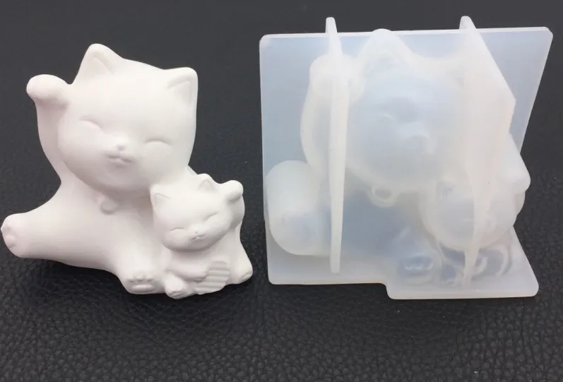 Twin Fortune Cat Mold