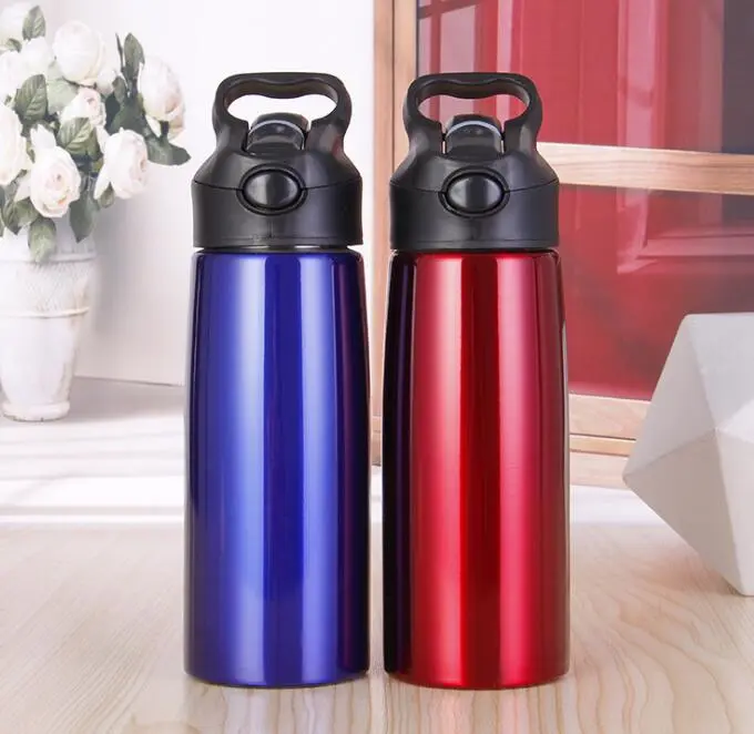 Stainless steel single-layer straw sports bottle