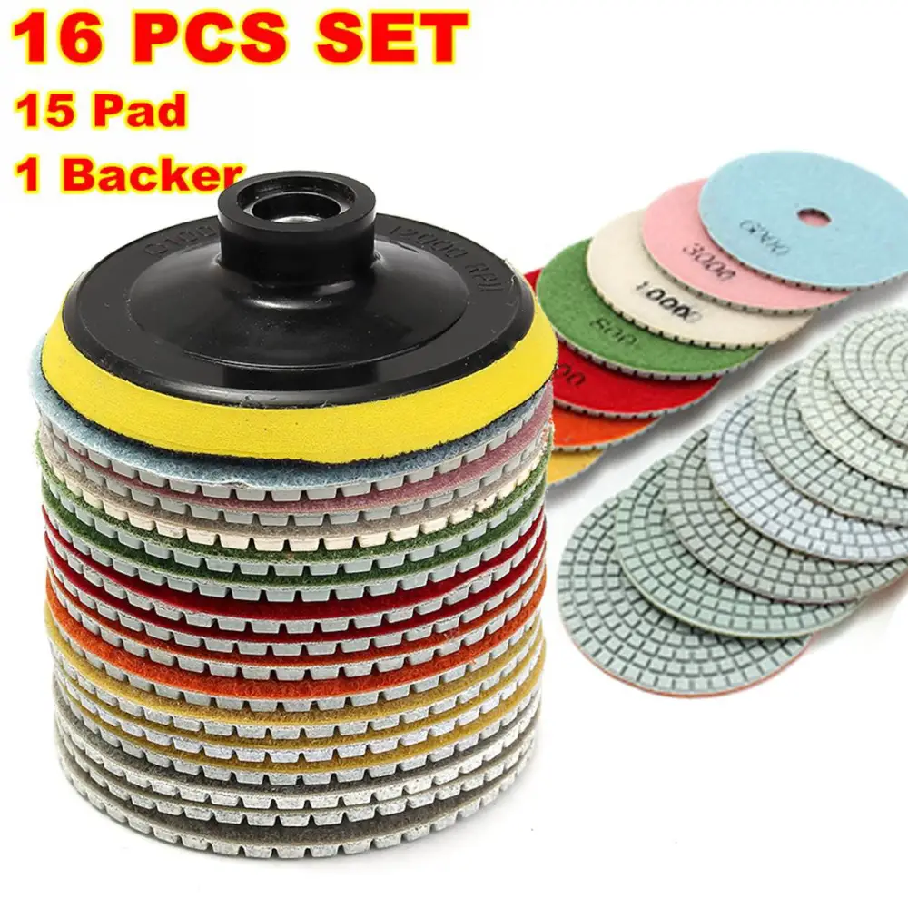 16pcs Diamond Polishing Pads Grinding Discs Set