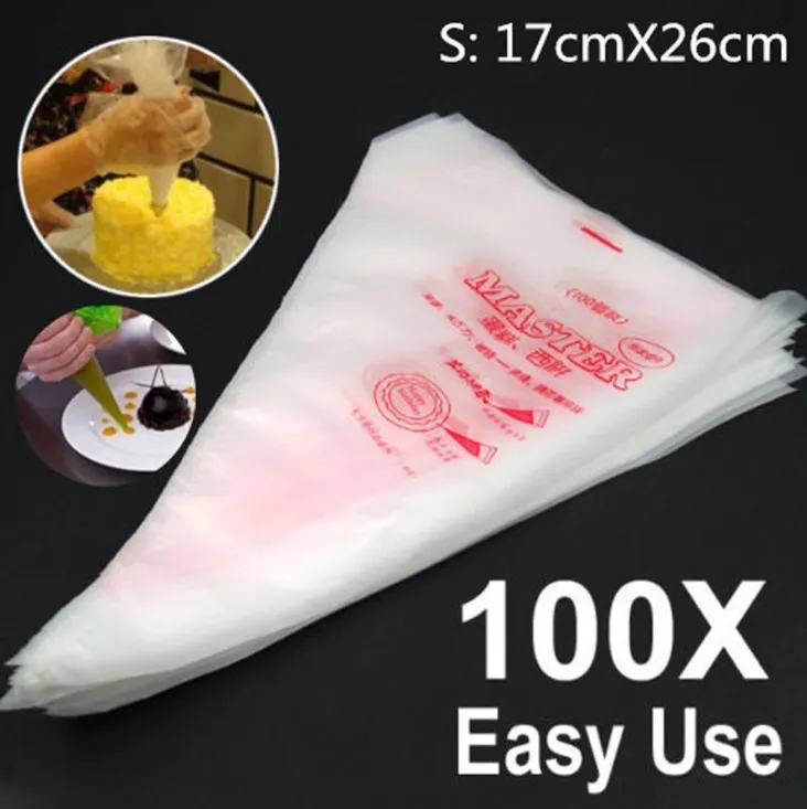 Baking tea bag Squeezing flower bag thickening disposable small cookie cream cake decorating mouth bag about 100