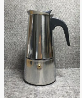 Hair stainless steel moka pot coffee moka pot coffee pot stainless steel can put induction cooker