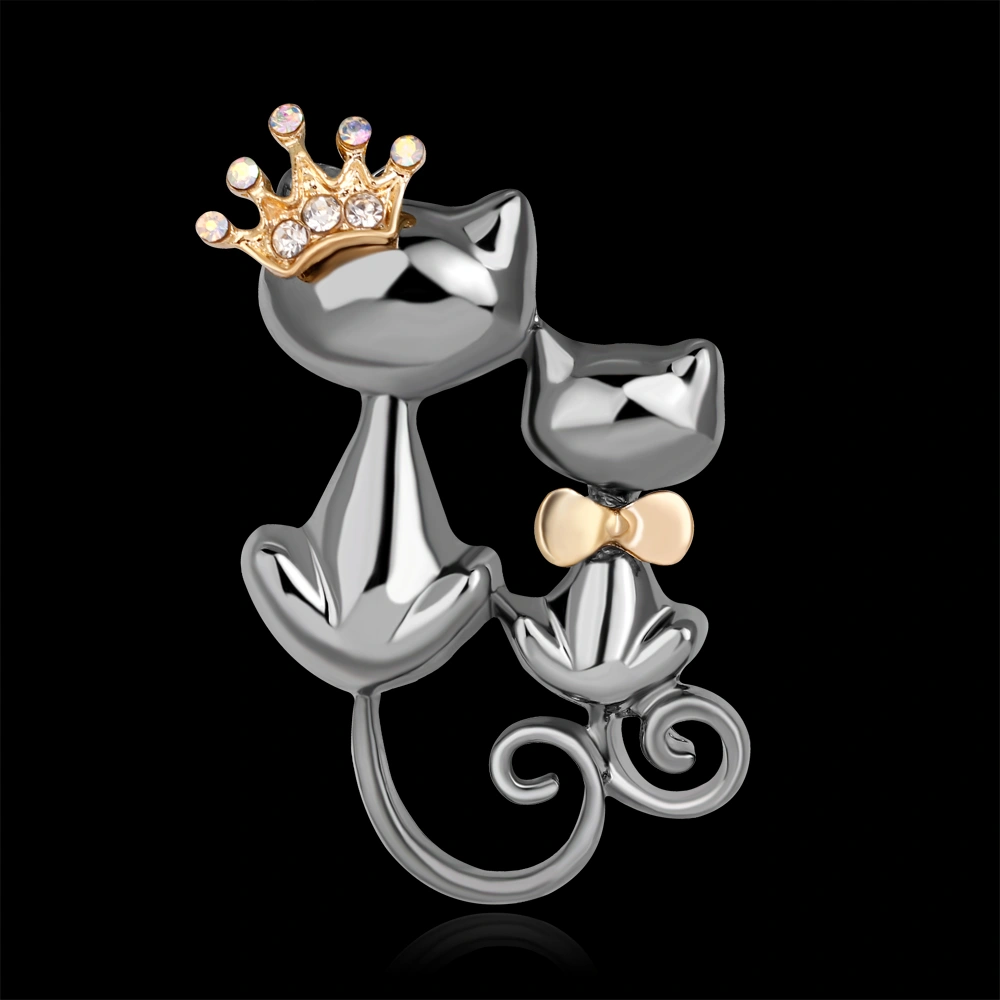 Hot-selling cute brooch boutique cartoon animal love double cat brooch female