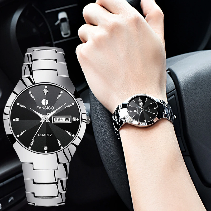 Fansico/ fan poem 2021 new tungsten Mens Watch dual calendar table 1192 non mechanical watches