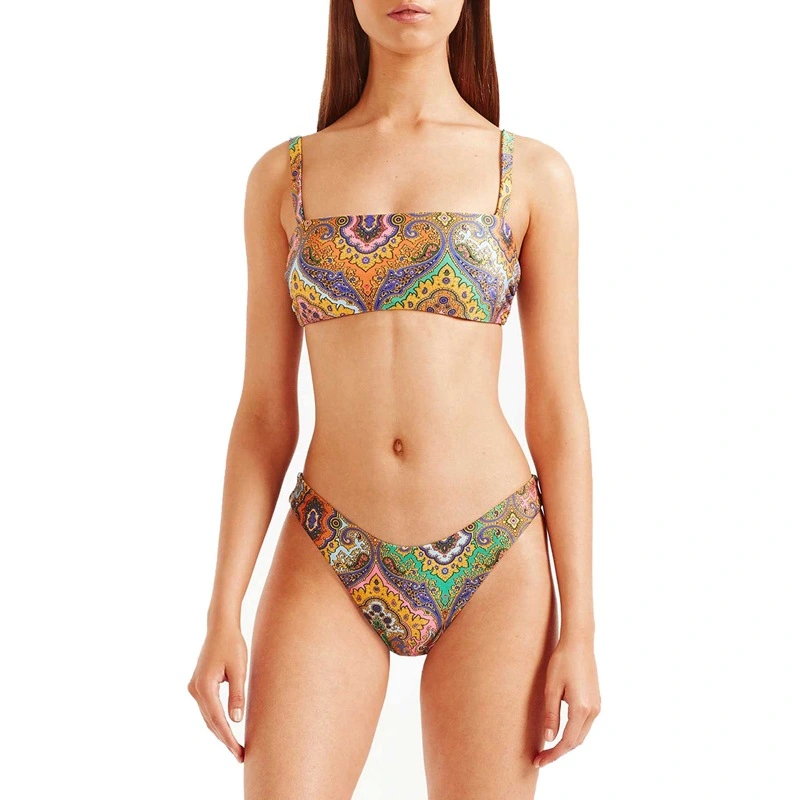 Women's sexy printed split tube top