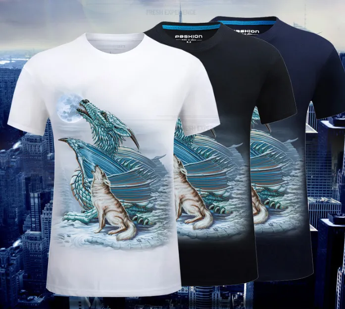 2021 men's spring t-shirt 3D men's print European and American short-sleeved T-shirt HD digital printing short sleeve