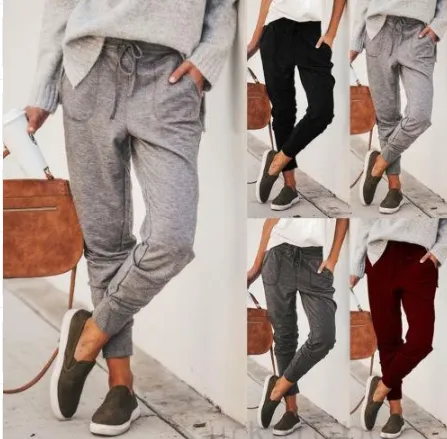 Elastic drawstring trousers