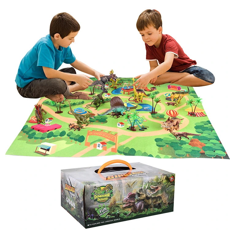 Children's dinosaur world game carpet scene