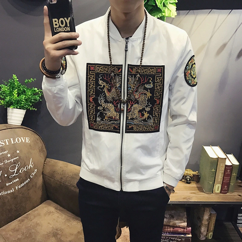 Chinese style jacket robes embroidered large size coat