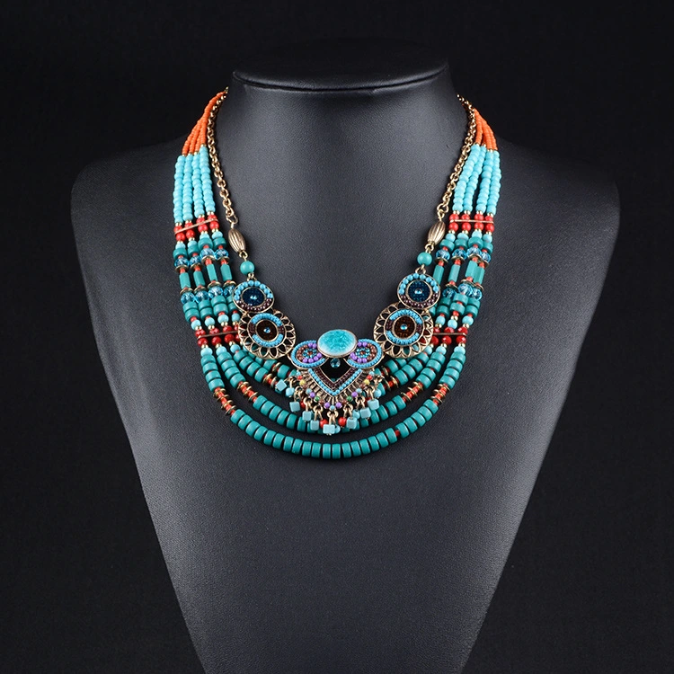 Exaggerated ethnic necklace