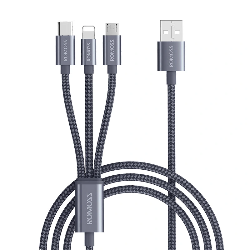 ROMOSS1.5m one drag three data cable