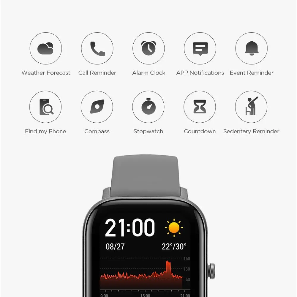 Full-touch Smart Bracelet Monitors Heart Rate Blood Pressure Multi-sport Watch