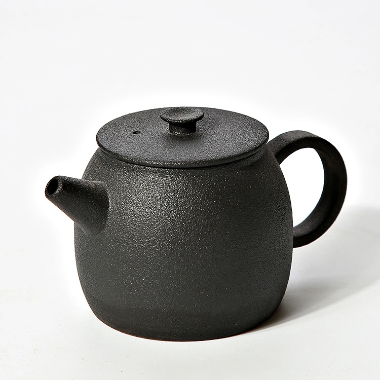 Stoneware teapot black pottery ceramic single pot