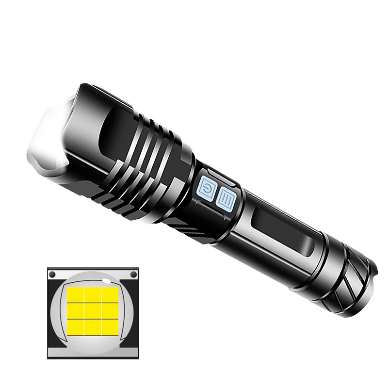 Double switch strong light flashlight