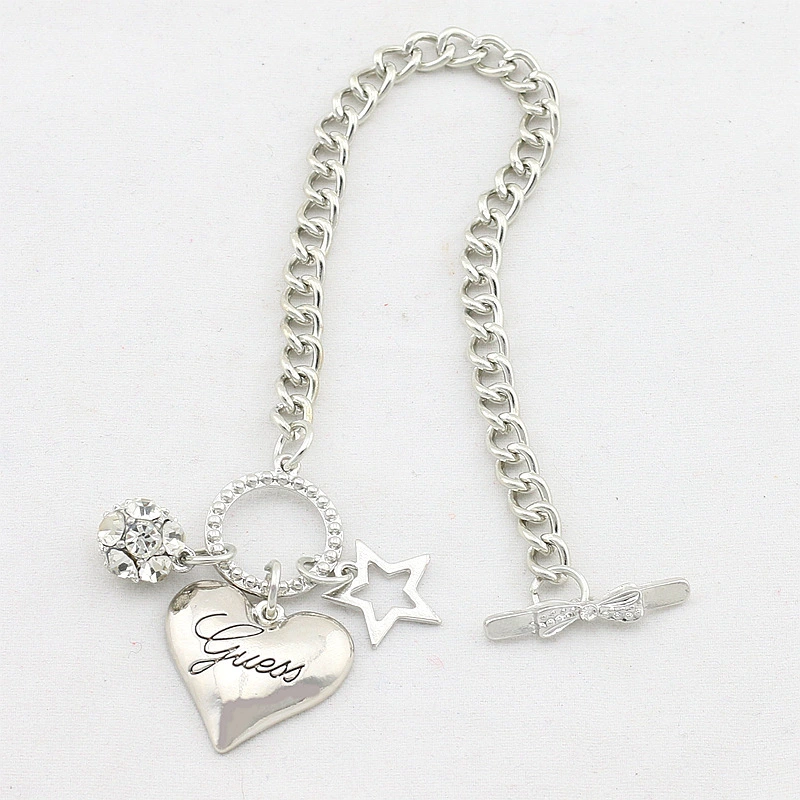 Diamond ball five-pointed star heart-shaped bracelet
