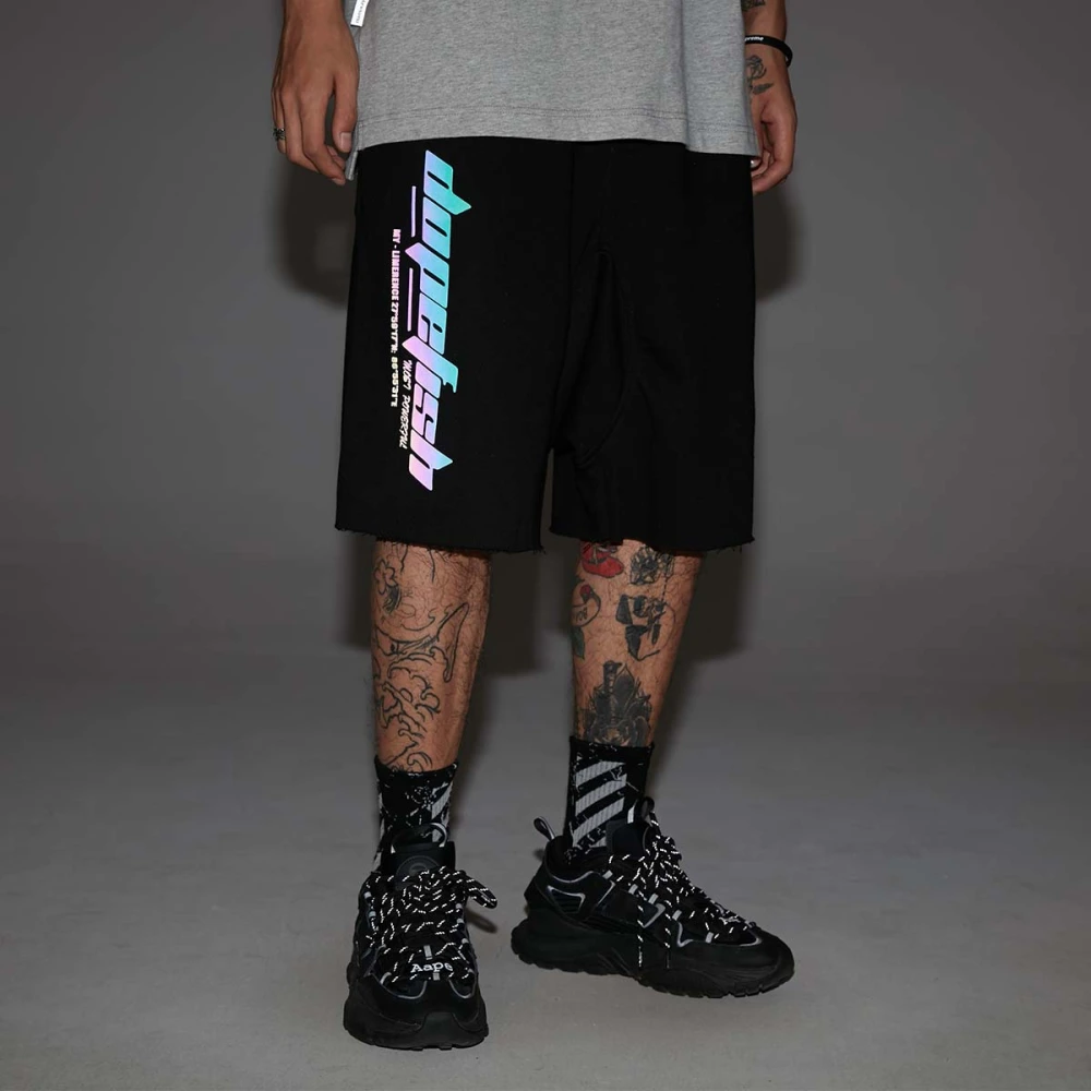 Men's reflective letter printed shorts