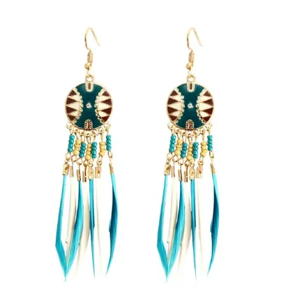 Bohemian feather earrings